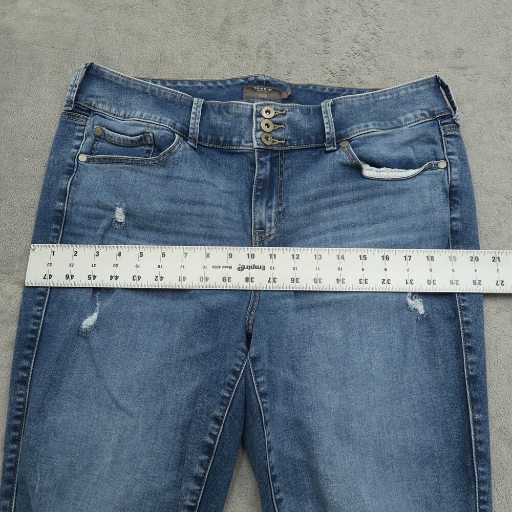 Torrid Jeans Women's Size 18R Blue High-Rise Jegging Denim 28" Inseam Destroyed - Picture 7 of 16